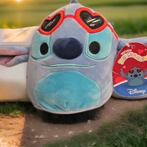 Disney Stitch Squishmallow Plush – Heart Sunglasses – 8"